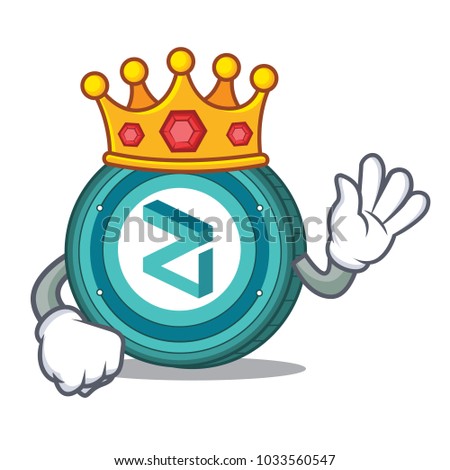 King Zilliqa coin mascot cartoon