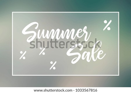 Summer sale promotion label or badge on blurred color background