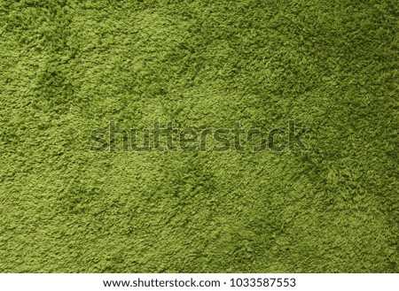 Green carpet. Surface imitating green grass. A close-up photograph. Top view