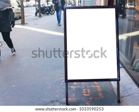 Blank white billboard aframe sign