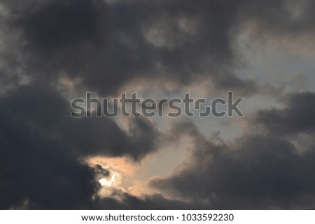 clouds and sunset on sky background