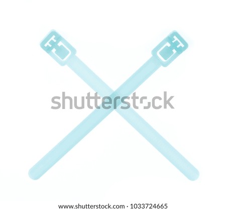 plastic cable ties isolated on white background.