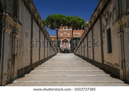 Stairs Leading up to Trees in Rome
