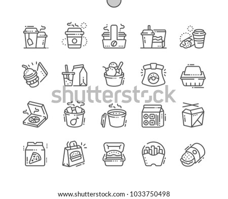 Takeaway Well-crafted Pixel Perfect Vector Thin Line Icons 30 2x Grid for Web Graphics and Apps. Simple Minimal Pictogram Royalty-Free Stock Photo #1033750498