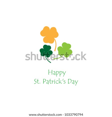 Vector simple illustration of Patricks Day clover symbol