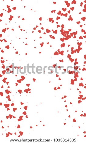 Light red vertical lovely background with hearts. Valentines greeting card with cute hearts. Abstract pattern for your design, website, ad.