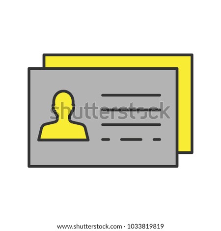 Business card template color icon. Isolated vector illustration