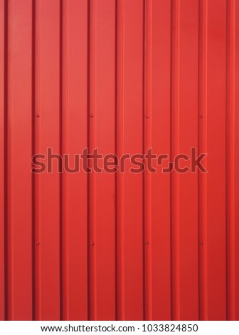 External wall of red steel panel          