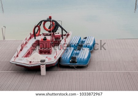 rescue boat is ready for emergency situations.