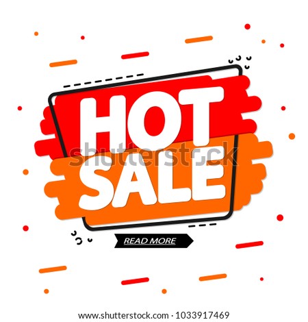 Hot Sale, banner design template, discount tag, app icon, vector illustration