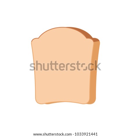 Piece of bread isolated. Food vector illustration
