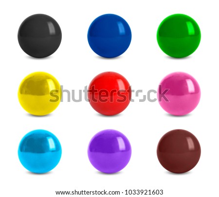 Set of colorful balls isolated on white background
