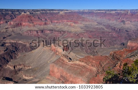 overlooking the expansive south rim of the grand canyon from hermit's rest road in grand canyon national park   in arizona Royalty-Free Stock Photo #1033923805