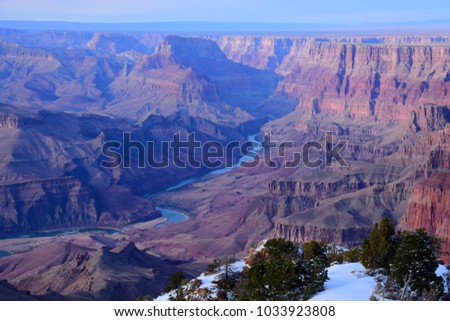 overlooking the expansive south rim  of the grand canyon in arizona,from the  desert view  Royalty-Free Stock Photo #1033923808