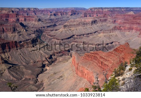 overlooking the expansive  south rim 
 of the grand canyon in arizona, from hermit's rest road Royalty-Free Stock Photo #1033923814