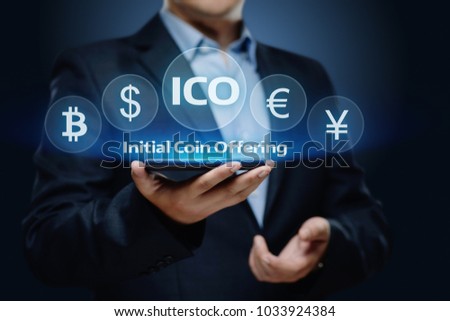 ICO Initial Coin Offering Business Internet Technology Concept.