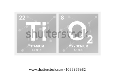 Vector symbol of titanium dioxide which is called titanium white on the background from connected molecules Royalty-Free Stock Photo #1033935682