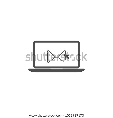 letter on laptop icon. 