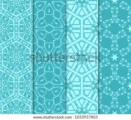 set of Geometric seamless pattern. Modern ornament. vector illustration. For the interior design, wallpaper, decoration print, fill pages, invitation card, cover book