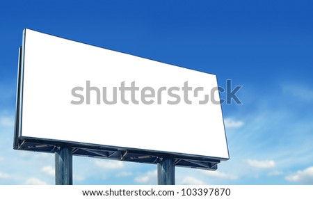 Blank billboard against blue sky, for more billboard visit our portfolio