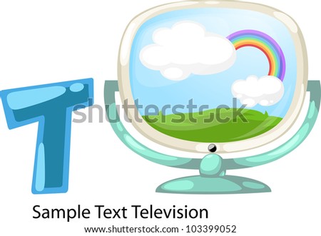 illustration isolated ALPHABET LETTER T-Television.vector