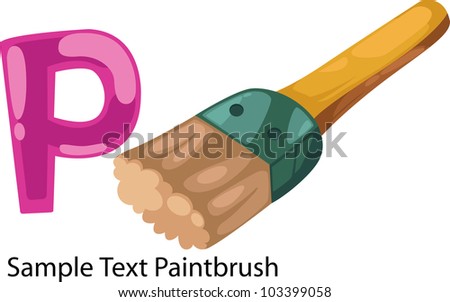illustration isolated ALPHABET LETTER P-Paintbrush.vector