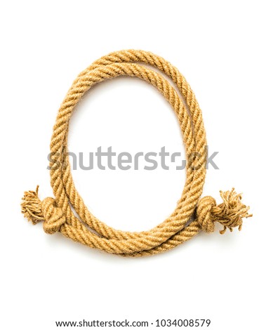 Rope oval frame on white background