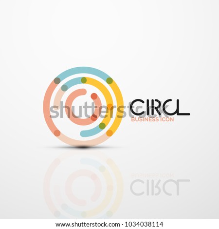 Abstract swirl lines symbol, circle logo icon. Vector minimal linear style design
