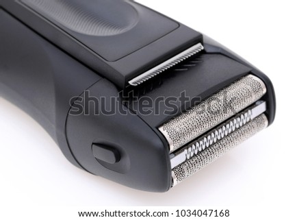 Electric shaver for man on white background 