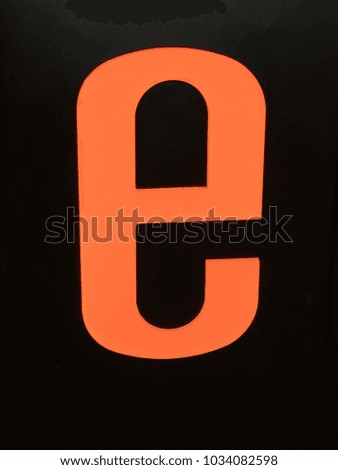 Orange letter e