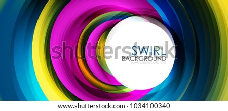 Spiral swirl flowing lines 3d effect abstract background, vector digital business or techno motion template