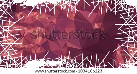 Mosaic abstract background with grunge white border. Copy space. Vector clip art.