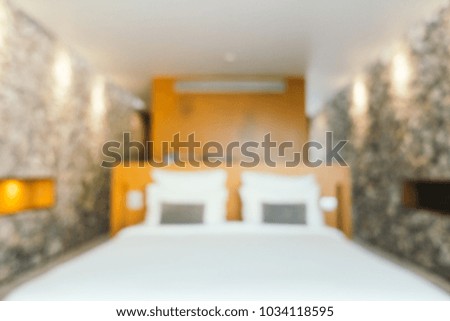 Abstract blur defocused hotel bedroom interior for background