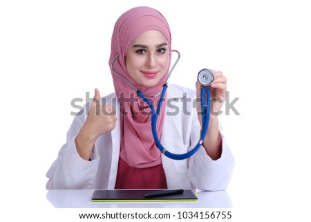 Portrait of Muslim Doctor with stethoscope 