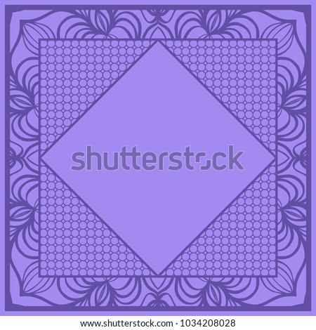 Decorative floral frame. indigo color. vector illustration. Tribal Ethnic Arabic, Indian, motif. for interior design, wallpaper, invitation