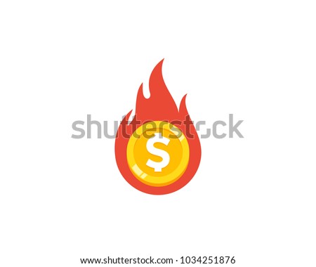 Coin Fire Icon Logo Design Element