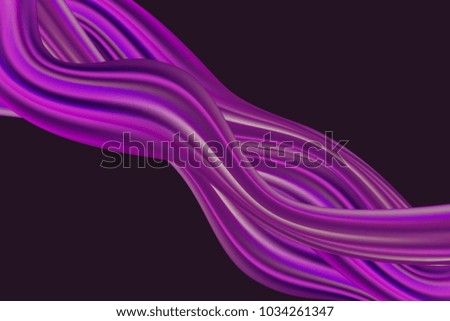 Wavy Luxury Abstraction. Trendy Background with Wavy Material. Wavy Purple Abstraction for Web Design, Presentation, Wallpaper, Card, Banner, Flyer, Poster. Vector Illustration.