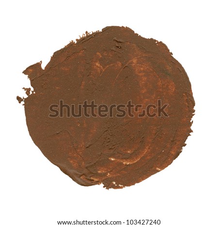 Brown watercolor blob, isolated on white
