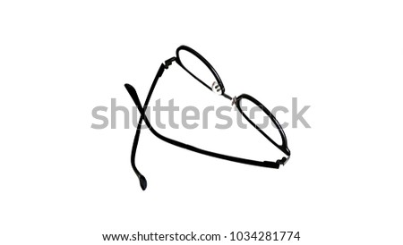 A set of glasses isolated for model icons on white background. Silhouettes. Various shapes - stock photo.