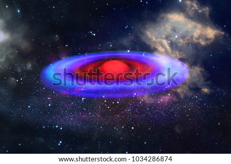 abstract image spaceship ufo in the night sky and astrology concept
