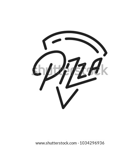 Pizza. Pizza lettering illustration. Pizza label badge emblem
