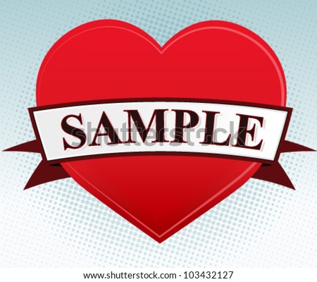 Heart Graphics with a banner for text