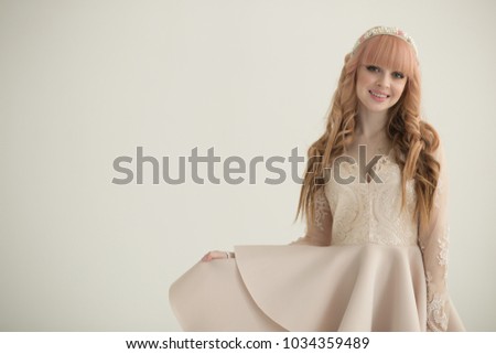 portrait of a beautiful young blonde girl on a white background, spring, shopping, free place, eighth march
International Women's Day, poster, princess, fairy tale, fantasy