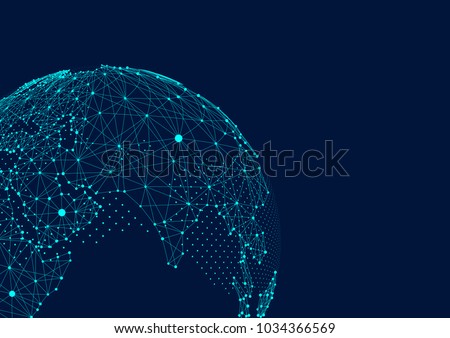 point and line composed world map,representing the global,Global network connection,international meaning. Royalty-Free Stock Photo #1034366569