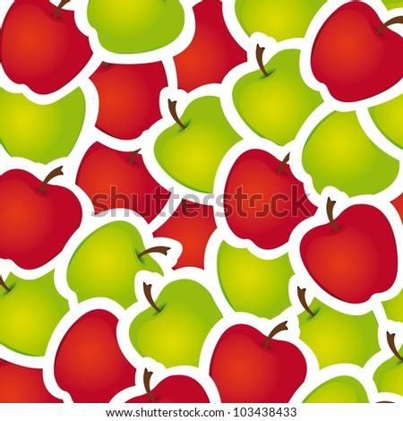 green and red apples background