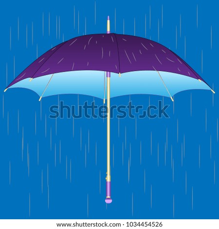 vector illustration umbrella in the rain, bumbershoot
