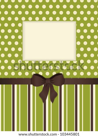 Retro green background with cut out window and ribbon