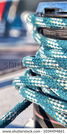 in australia abstract texture of the plastic blanket  and rope  of a catamaran