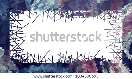 Abstract mosaic grunge frame. Copy space. Vector clip art.