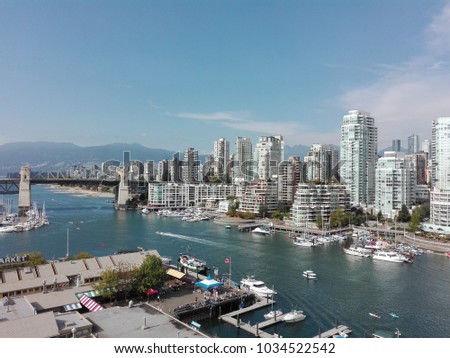 Vancouver skyline view from Granville bridge